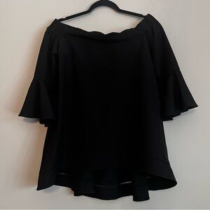 Gracia | Off the Shoulder swing top w/bell sleeves Womens size L peek a boo back